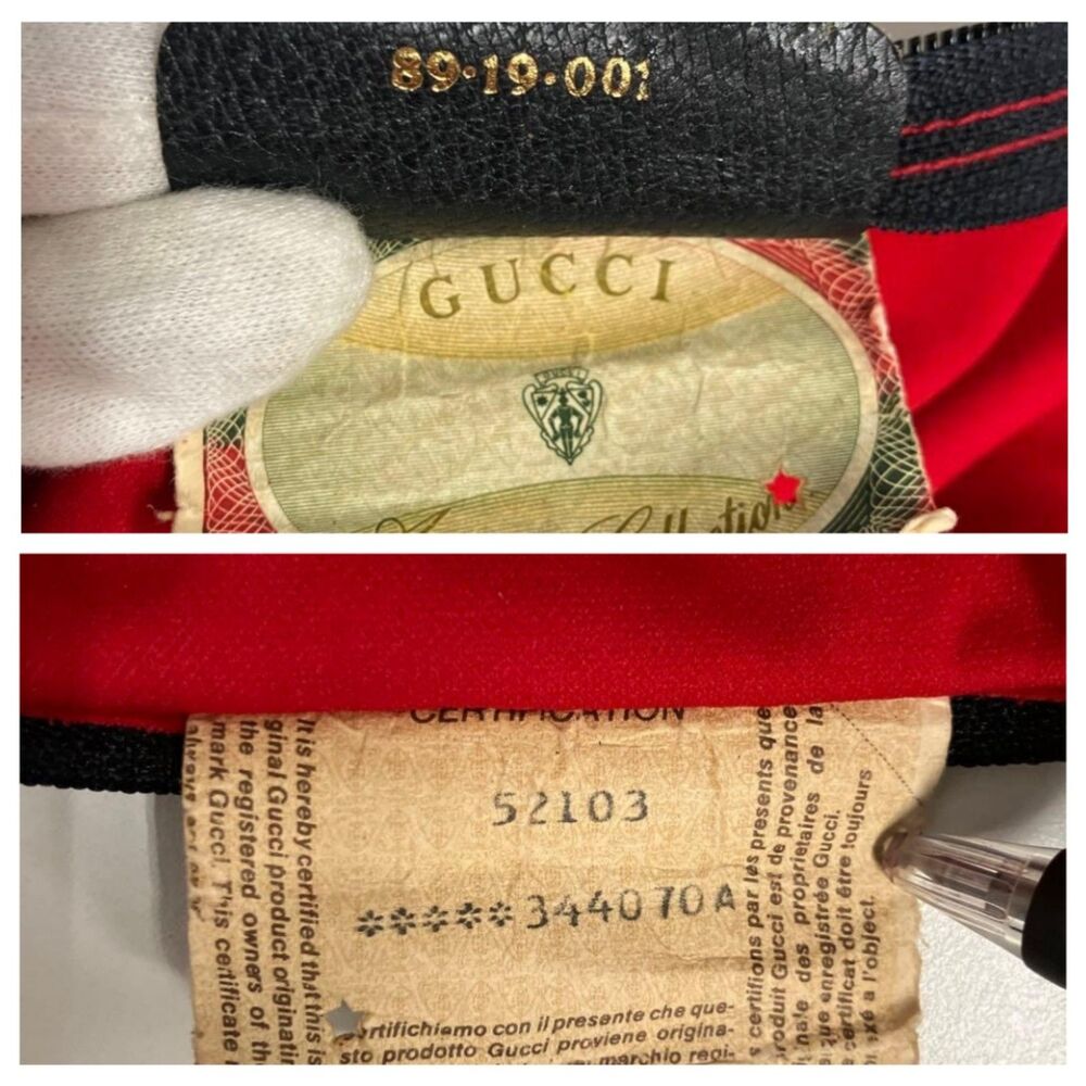 Gucci XL Travel Tote Red & Black Stripe Vintage 90s Weekender Bag w/ Pouch, Rare - Picture 10 of 14